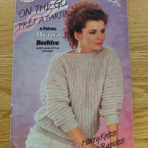 Vintage Sweaters Vests Knitting Pattern Book "Hurry Knits" Loose Fit Patons 464 - Picture 8 of 8